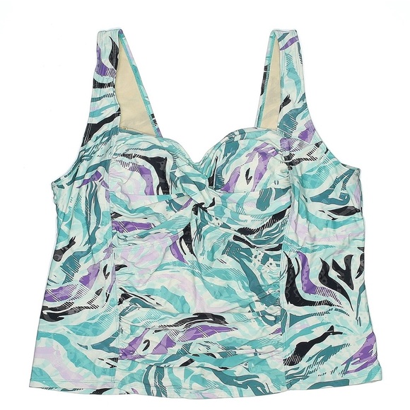 Swimsuits For All Aqua Teal Tankini Swimsuit Swim Top Women’s Plus Size 24 - Picture 1 of 5